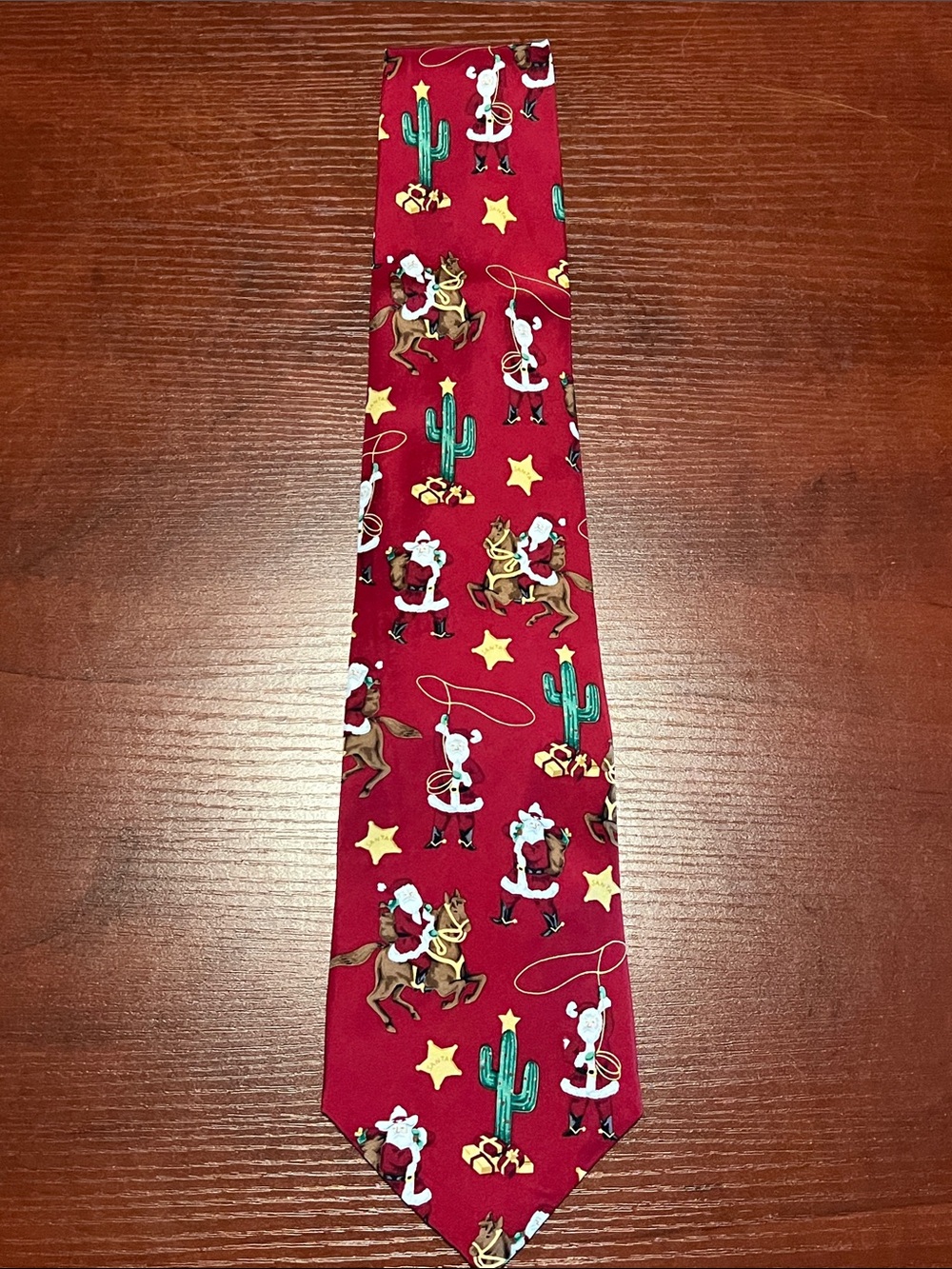 Noel Red Western silk Santa Novelty Men's Tie